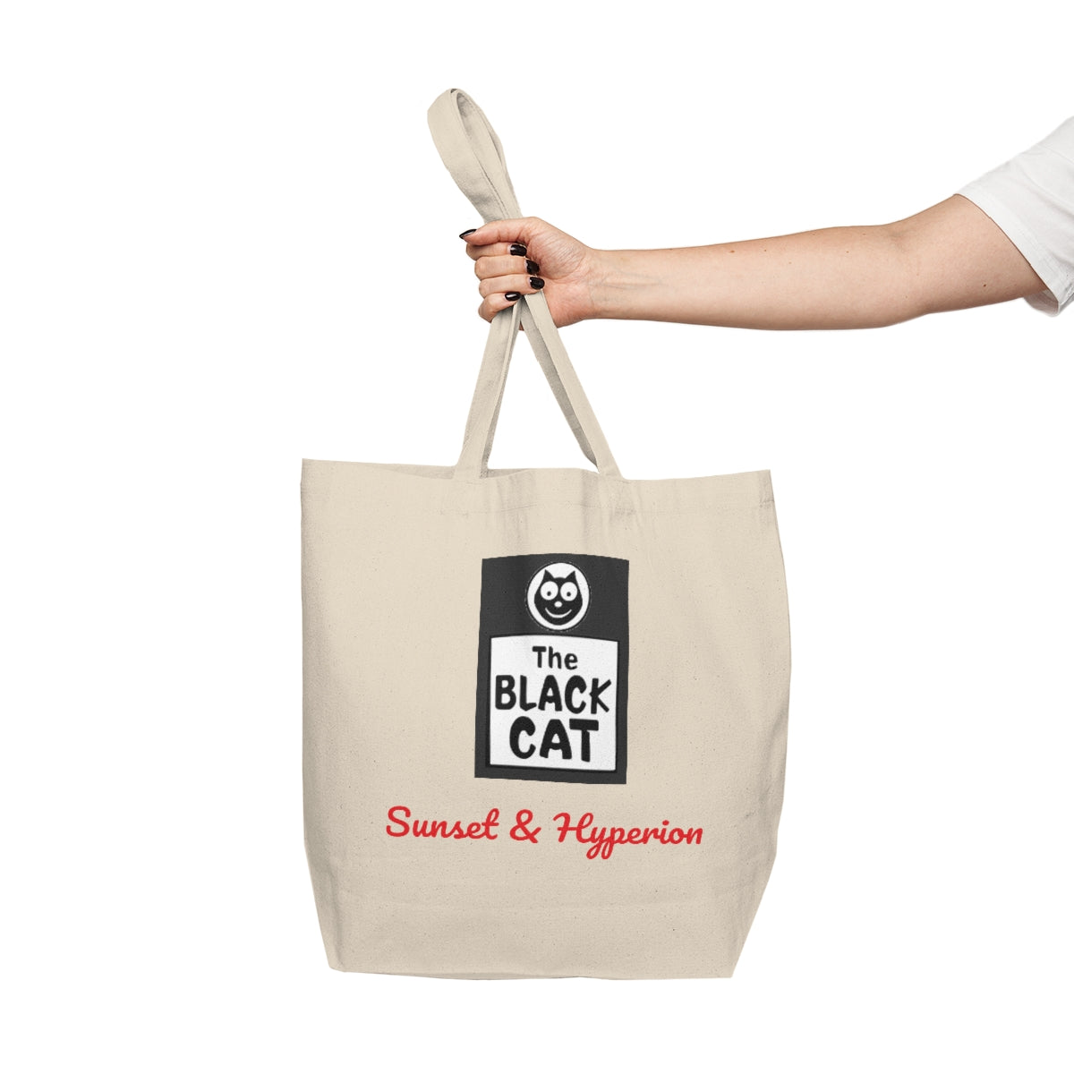The Black Cat Canvas Shopping Tote